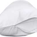 Precoco King Pillow Cases Set of 2 | 100% Cotton White Pillowcases King Size with 600 Threads | Stable Pillow Covers with Zipper Hidden for Hotel Quality, 20x36