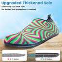 Metog Men Women Water Shoes Quick-Dry Aqua Socks Barefoot Slip-on for Beach Swim Sport Surf Yoga Exercise (8-8.5 Women/7-7.5 Men, Spiral Green)