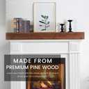 G GOOD GAIN Fireplace Mantel 54 inch - Handcrafted Rustic Solid Wood Mantel l Floating Mantle Shelves Decor for Wall, Bedroom, TV, Books, Livingroom.DarkWalnut, 54"x8"x5"