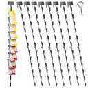 Oleitodh 9Pcs Hanging Merchandise Strips with Hooks, 31 inch Metal Retail Display Rack with Label Header, Chip Rack for Potato Chips, Snack, Party, Collection