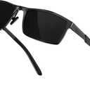 ATTCL Men's Casual Polarized Sunglasses for Men Sports Driving Sun Glasses UV Protection Al-Mg Frame (Black)