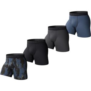 Pair of Thieves Men’s Boxer Briefs - Soft, Breathable Cotton Underwear - 4-Way Stretch, Comfort Waistband, Black/Navy, XL