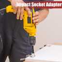 2 x 4 Pcs Magnetic Drill Bit Extension Set, 2, 4, 6, 12-inch Holders & Impact Socket Adapters (1/4", 3/8", 1/2") - Steel, Compatible with Most Power Drills