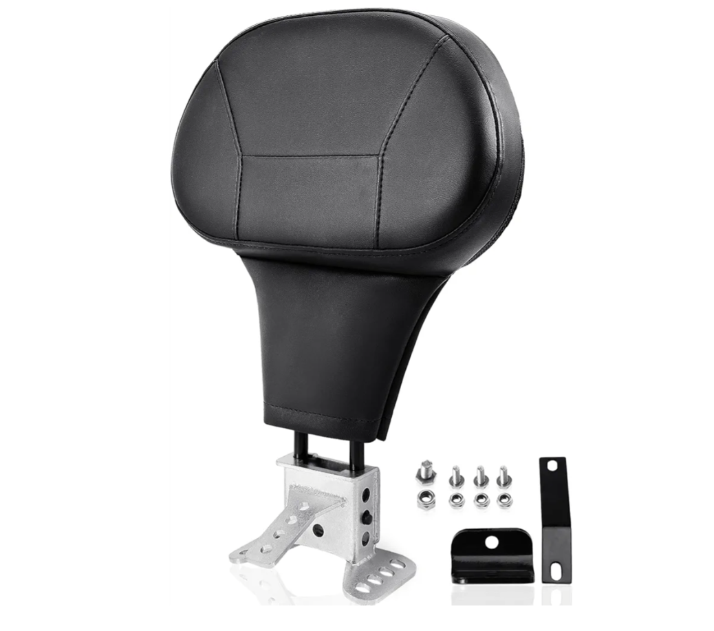 1997-2026 Adjustable Driver Rider Backrest compatible with Harley Davidson Touring Street Glide Road Glide Road King Ultra Limited Electra, Stitch Backrest Pad