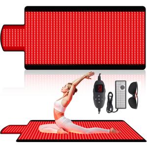 Red Light Therapy Mat for Full Body, Red Light Therapy Blanket, 2 in 1 LEDs (660nm & 850nm) for Home Use, 3 Modes & Adjustable Timer, 76.8'' X 33.4''