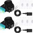 Hiboom 2 Pack Replacement Inflatable Fan Blower, 0.5A Output Air Blower for Inflatable with 3 LED, Air Blow Replacement for Halloween Christmas Yard Blow Up Decor