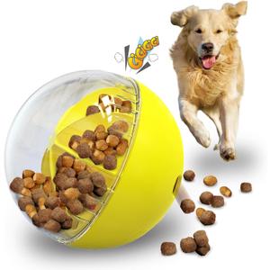 Aluckmao Interactive Dog Treat Toy, Mental Stimulation and Enrichment, Yellow