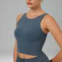 Colorfulkoala Dreamlux Womens Padded Sports Bra High Neck U-Back Yoga Running Workout Athletic Tank Top with Removable Cups (M), Dark Jasper