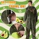 Unisex Adult Onesie Pajamas Animal Cosplay Halloween Costume One Piece Plush Sleepwear Homewear (Avocado)
