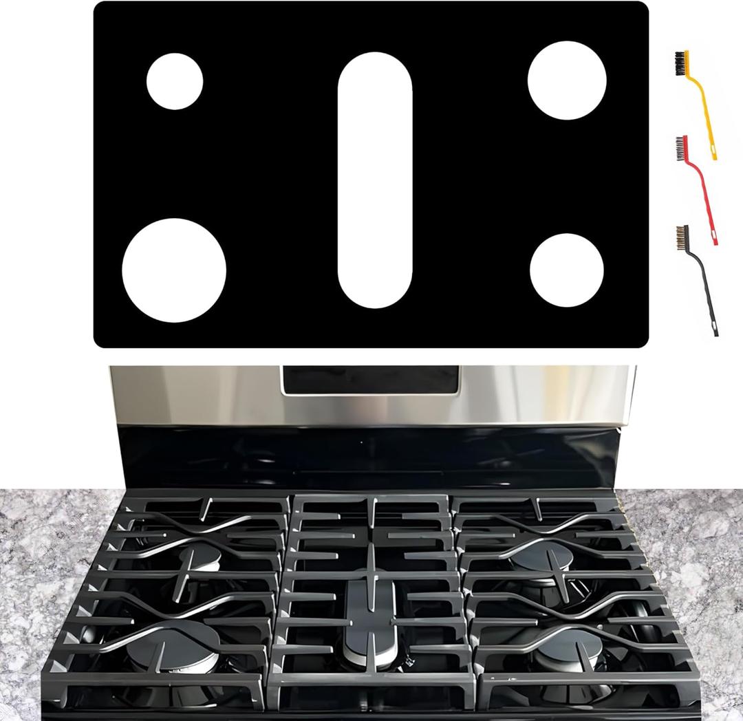 Stove Cover For GE General 30 Inch Gas Range Model JGBS66REKSS JGBS66DEKWW JGBS66DEKBB JGBS66EEKES JGBS66FEKDS, Upgraded 0.5MM Thickness Reusable Burner Guard For For GE Gas Stove Top Protector