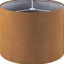 GOSO Drum Lamp Shades for Table Lamps Medium-Brown Faux Fabric Velveteen Chamois Leather Lampshades -Floor Lamp-13" Top x13" Bottom x 10" High (Spider) Rustic Vintage Shade Required Assembly 1Pack