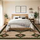 9x12 Area Rug for Living Room Western Rug Aztec Southwestern Rugs Machine Washable Tribal Navajo Southwest Rug Non Slip Printed Low-Pile Indoor Floor Carpet for Dining Room Bedroom Office, Camel