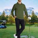 MAGCOMSEN Men's Polo Shirts with Pocket Long Sleeve Golf Quick Dry Shirts Performance Athletic Work Casual Collared Shirt (Green, XXL)