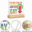 Pride Month Decorations LGBTQ Pride Gifts Rainbow Gifts for Gay Lesbian Bisexual Transgender Queer Pansexual LGBTQ Home Bedroom Kitchen Decor Celebration Acrylic Sign