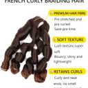 French Curl Braiding Hair 24 Inch Curly Braiding Hair Pre Stretched 8 Packs French Curl Crochet Braids for Box Braids with Curly Ends for Black Women (T30)