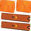 4PC Side Marker Light and Turn Light Housings 56001378 Turn Sidemarker Lamps Replacement for YJ (Yellow)