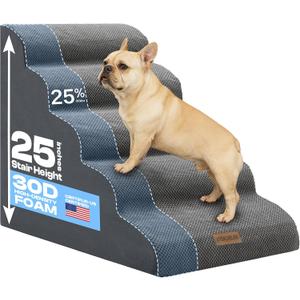 Miorun Extra Wide Dog Stairs for Large Dogs, 25" H Pet Steps for High Beds
CertiPUR-US,20"W High-density foam,5-Step fits beds up to 30"tall,for pets up to 80 lb,stable ramp for senior pets