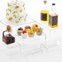 Leinuosen 6 Pcs Acrylic Buffet Risers Stands for Food Display Cubes Box, 7 to 12 Inch Rectangle Catering Table Dessert Decor for Wedding Brunch Setup Party Jewelry Collectibles, Hollow Bottom (Clear)