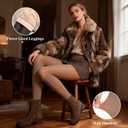 Fleece Lined Tights Women, Sheer Warm Pantyhose Fake Translucent Leggings, Winter Thermal Thick Tights for Women (Brown, S)