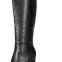 Amazon Essentials Women's Tall Boots with Chunky Block Heel (Black, 7)