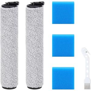 Brush Rollers Sponge Filters Replacement for Eureka NEW400 Wet and Dry Vacuum Cleaner - Accessories Parts（2 Brush Rollers +3 Sponges）