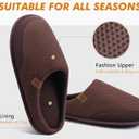 COFACE Mens Memory Foam House Slippers Slip On Cozy Scuff Shoes Indoor/Outdoor with Arch Support Size 7-15 (Brown)