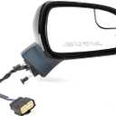 Passenger Side Mirror Assembly Compatible with Ford Fusion 2015-2016, with Power Heated, Turn Signal, Puddle Light, Blind Spot Mirror Replace FS7Z17682BB (7pin Right Unpainted)