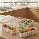 [Dishwasher Safe] Salad Bar Containers for Fridge, Veggie Containers for Refrigerator, Salad Prep Containers for Fridge, Veggie Tray with Lid, Storage & Organizer for Fruit, Berry, Produce Keeper