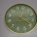 Roymnie Wall Clock 14 Inch Silent Green Wall Clocks Battery Operated- Modern Non Ticking Analog Clock Decorative for Living Room Bedroom Office Kitchen(Gold)
