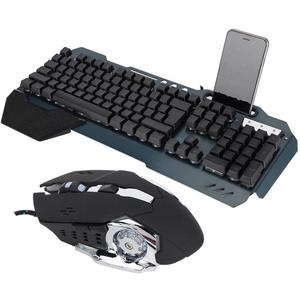 USB Wired Keyboard Mouse Set, Multi-Functional Backlight Mechanical Ergonomic Gaming Keyboard & Adjustment DPI Optical Mouse Comb for Desktop, Computer, PC
