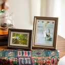 3.5x5 Frame Resin, Elegant Picture Frames Gold Small Photo Frame Horizontal & Vertical for Tabletop Home Decor