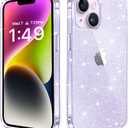 JJGoo Compatible with iPhone 14 Case, Bling Sparkle Soft TPU Anti-Scratch Shockproof Protective Phone Bumper, Women Girls Cute Slim Sparkly Phone Case for iPhone 14, Clear Glitter
