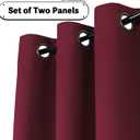Turquoize Blackout Draperies Curtains for Bedroom Room Darkening Curtains Window Panel Drapes 2 Panels - 52 inch Wide by 96 inch Long Grommet Top Thermal Insulated Blackout Curtains, Burgundy