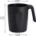 Kyraton Plastic Mug Set 12 Pieces, Black Unbreakable And Reusable Light Weight Travel Coffee Mugs Espresso Cups Easy to Carry And Clean, Dishwasher Safe