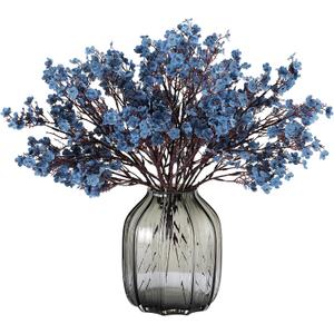 JAKY-Global Babys Breath Silk Artificial Flowers Bulk 12pcs for Fall Decor Fake Flower Bouquet Bulk for Home Kitchen Indoor Bouquet Floral Arrangement Table Centerpieces Party Decor(Blue Ashes)