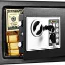 ADIMO Safe Box for College Dorm Room with Fireproof Waterproof Bag, Money Safe with Keys & Pass Code & Wall Mount Kits, Hidden Home Safe for Money, Jewelry, and Documents-0.5 Cubic Feet