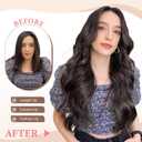 Fliace Clip in Hair Extensions, 6 PCS 1 6 Inch Hair Extensions Clip Ins, Dark Brown Long Wavy Hairpieces(16inch, 6pcs, Dark Brown)
