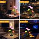 Upgraded Solar Garden Lights, 4 Pack Outdoor Solar Lights, New Round Panel for 40-Hour Runtime, Serve as Outdoor & Indoor Decor, 7-Color Changing Flower Lights, Waterproof for Patio Yard Decoration