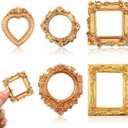10 PCS Miniature Picture Frames Tiny Vintage Photo Frames with Carved Edges for Dollhouse Accessories Small Wall Decor Photography Ornament Props