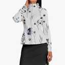 ACEGOLFS Women's Golf Jackets Lightweight Zip up Athletic Jacket Women Long Sleeve Floral Printed Pullover Ruffle Workout Top XL