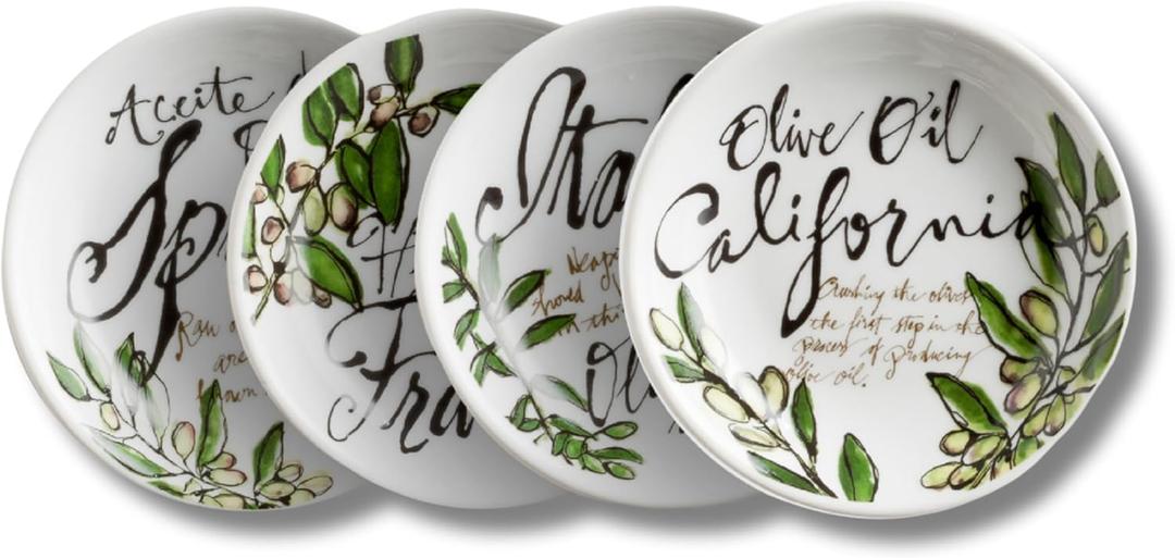 Rosanna Olive Oil Dipping Dishes  Porcelain Sauce Dishes, Perfect Side Dish Bowls for Bread, Olive Oil, Condiments & Dips