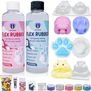 Squishy Kit 16 OZ Liquid Silicone for Squishy Making Kit Fufu Squishies Making Kits Silicone Rubber DIY Decompression Gift