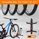ALIXUEQIN Bike Stand Floor, Portable Bike Storage for Garage - Fit for 24"-29" Bikes, Tire Width up to 3.5", Road & Mountain Bicycle Stand, Front and Rear Wheel Parking Rack - Red