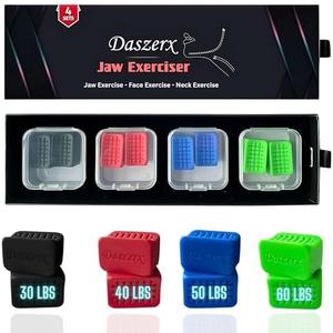 Premium Jaw Exerciser for Men & Women | 3 Resistance Levels, Silicone Jaw Trainer | Strengthen Jaw, Face & Neck Muscles, Reduce Stress & Cravings, Enhance Jawline & Chewing Power