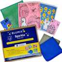 Variety Cleaning Cloth & Sponge Set  7 Items: 2 Swedish Dishcloths, 2 Compressed Cellulose Sponges, 2 Glass Cleaning Cloths, 1 Mesh Wire Scrubbing Cloth | Low-Waste, Plant-Based Essentials