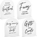 4Pcs Acrylic Wedding Signs for Ceremony and Reception, 8x10 Inch White Wedding Signage, Cards and Gifts Please Take One Signs In Loving Memory Sign, Weddings Reception Decor