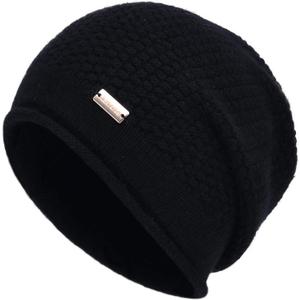 jaxmonoy Slouchy Beanies for Women Winter Soft Warm Hat Skull Cap Ladies Slouch Knitted Beanie Knit Hat for Women (Black)