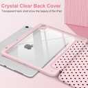 Case for iPad Air 11 Inch M4 M3 M2 2026 2025 2024, iPad Air 5th 4th Generation 10.9 Inch 2022 2020-[Pencil Holder], Shockproof Clear Hard Back, Trifold Stand,Auto Wake/Sleep, Pink Polka dot