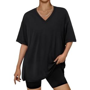 Trendy Queen Oversized Tshirts for Women Workout Plus Size Tops V Neck Short Sleeve Gym Shirts Casual Loose Fit Basic Tees, XL Trendy Queen Oversized Tshirts for Women Workout Plus Size Tops V Neck Short Sleeve Gym Shirts Casual Loose Fit Basic Tees, XL