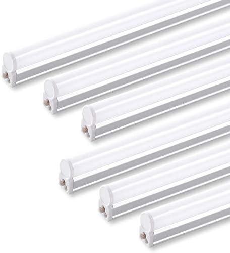 Barrina 6 Pack LED T5 Integrated Single Fixture, 4FT, 2200lm, 3000K (Warm White), 20W, Utility Shop Lights, Ceiling and Under Cabinet Light, ETL Listed, Grow Light with Built-in ON/Off Switch (4 Feet)